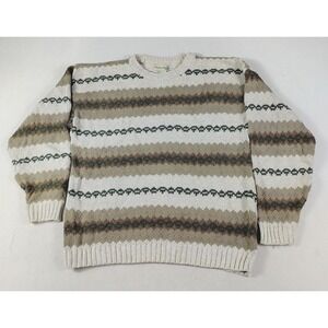 Vintage Fieldmaster Sweater Mens XL Multicolor Striped Chunky Knit USA Cabincore